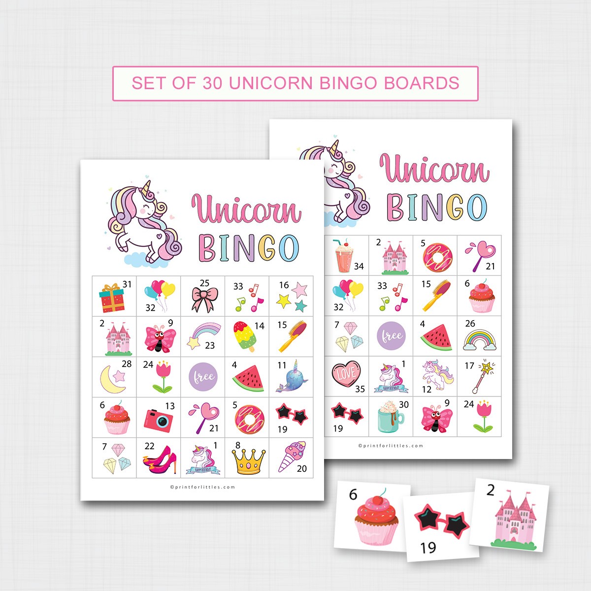 Printable Unicorn Bingo Game Fun Activities for Kids