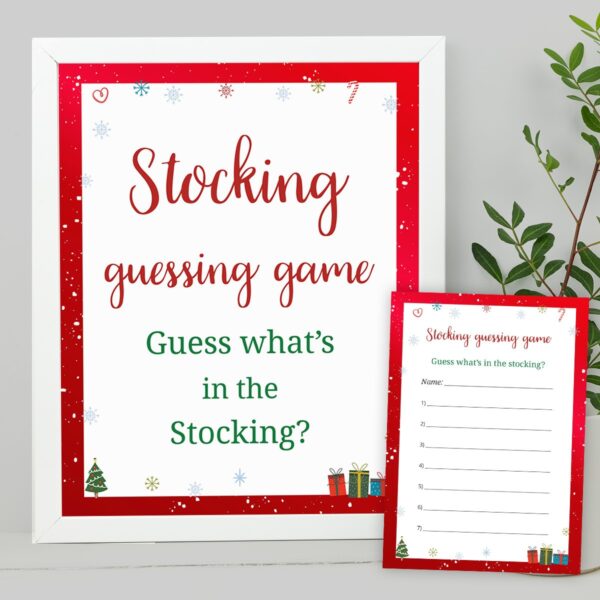 Printable Christmas Stocking Guessing Game