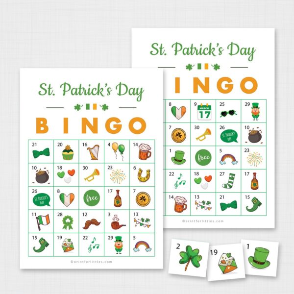 Printable St. Patrick's Day Bingo Game Cards