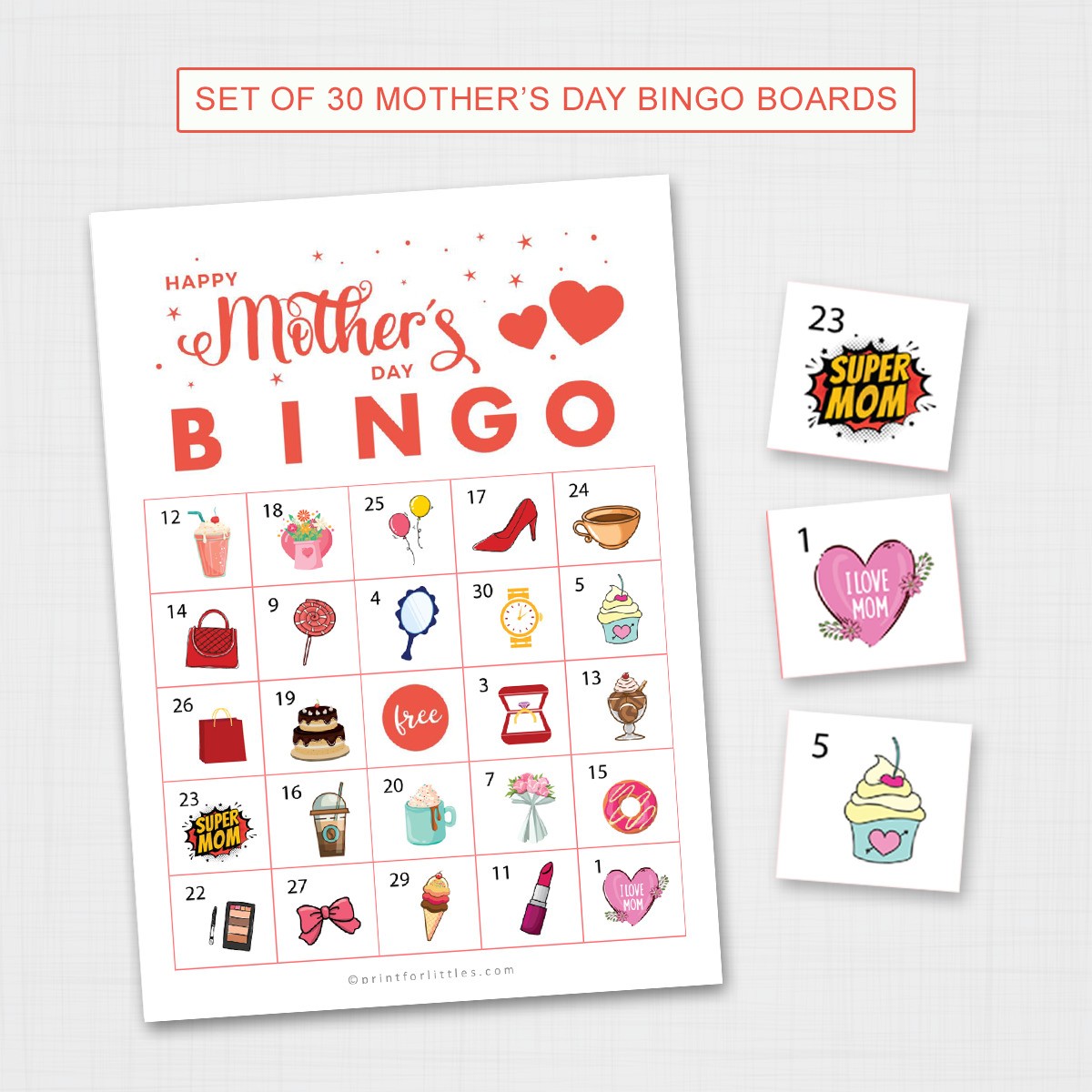 Printable Mothers Day Bingo for Kids
