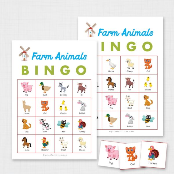 Printable Farm Animals Bingo