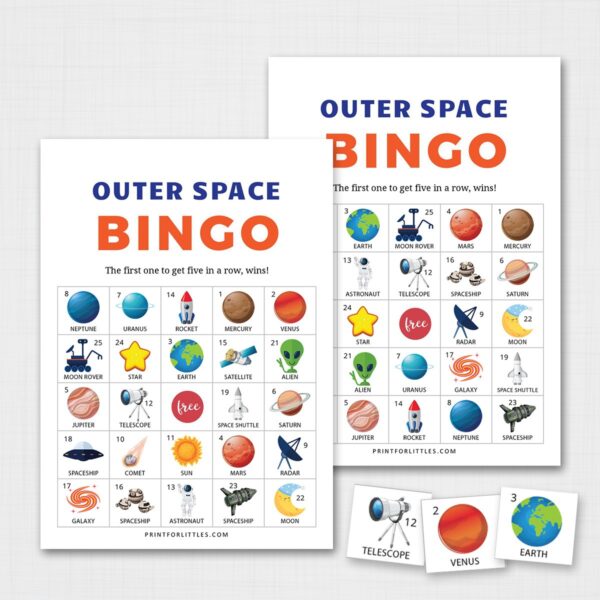 Printable Outer Space Bingo