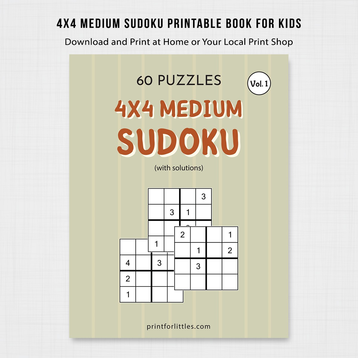 4×4 Medium Sudoku for Kids
