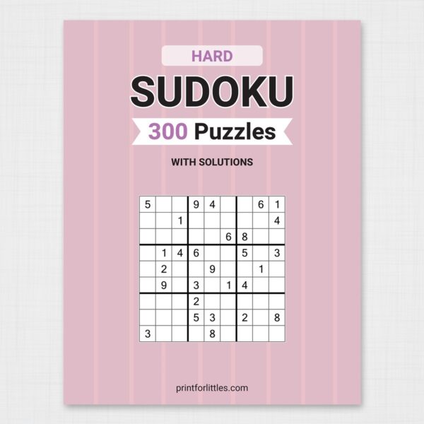 9x9 Hard Sudoku Puzzles Printable Book