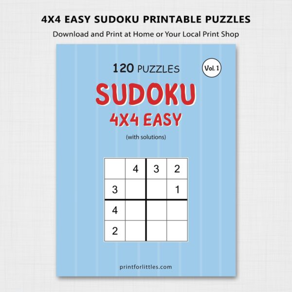 4x4 Easy Sudoku Puzzles for Kids