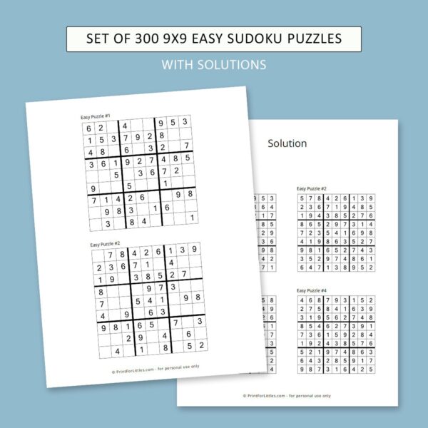 Easy Sudoku Printable Puzzles