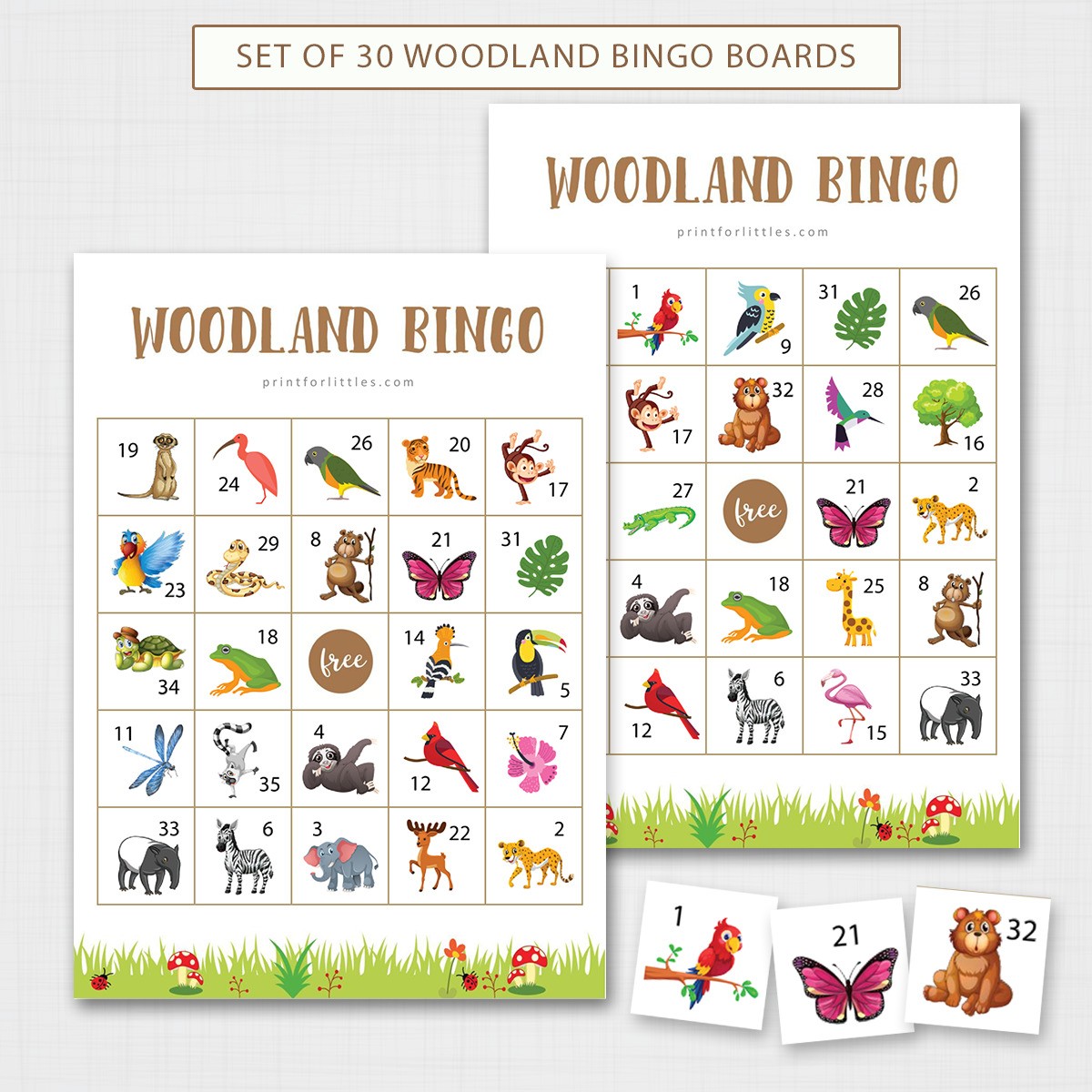 Woodland Bingo for Kids Printable